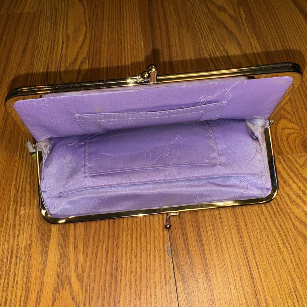 Vera Bradley Plum Petals Kiss lock Quilted Clutch - Picture 3 of 4